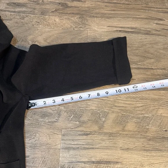 Quince 100% Cotton Black Open Front Knit Quarter Sleeve Cardigan - Size M - Picture 10 of 12